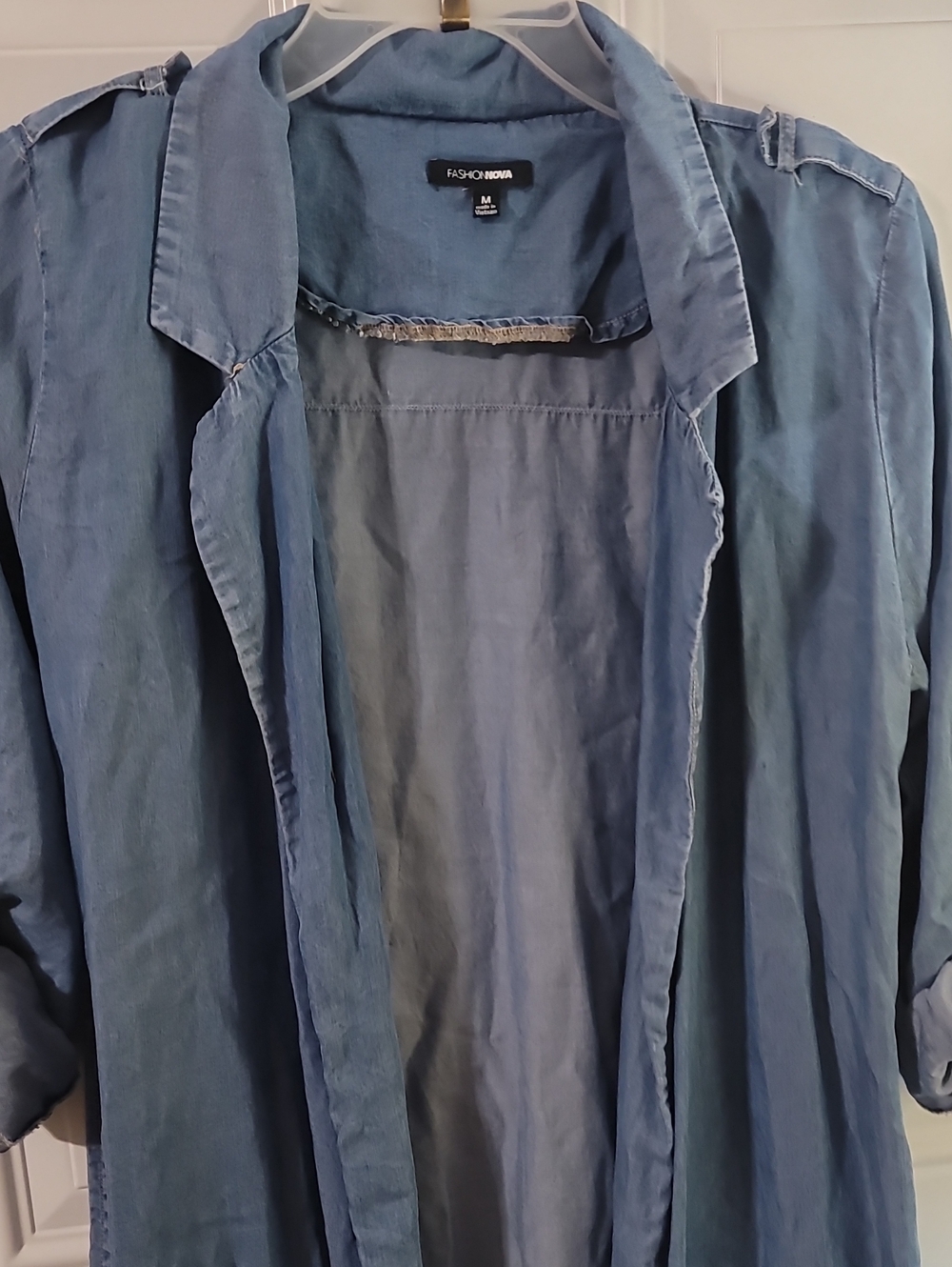 Denim Color Long Duster - Picture 6 of 11
